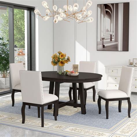 Round Wood Table With 4 Chairs at Cheryl Talley blog