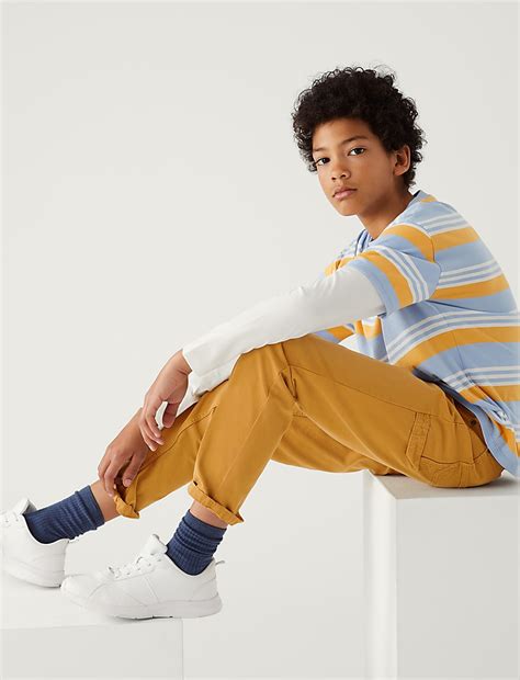 Buy Relaxed Pure Cotton Trousers at Marks & Spencer