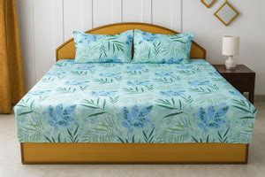 Vrindafabrico Cotton Blend Double Flat 220 TC Floral Bedsheet - Buy ...