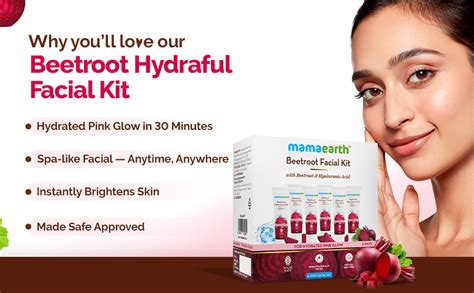 Mamaearth Beetroot Hydraful Facial Kit with Beetroot & Hyaluronic Acid ...