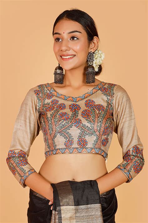 Gubbaro Handpainted Madhubani Vrindavan Blouse – Okhaistore