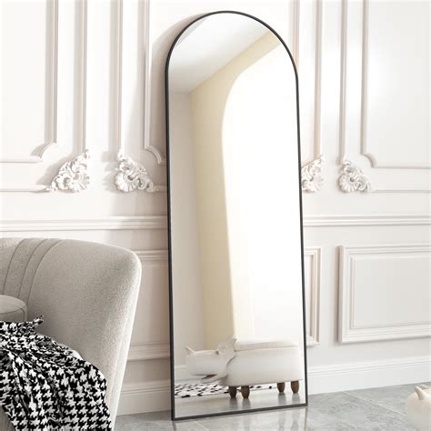 BEAUTYPEAK Arched Full Length Floor Mirror 64"x21.1" Full Body Standing ...