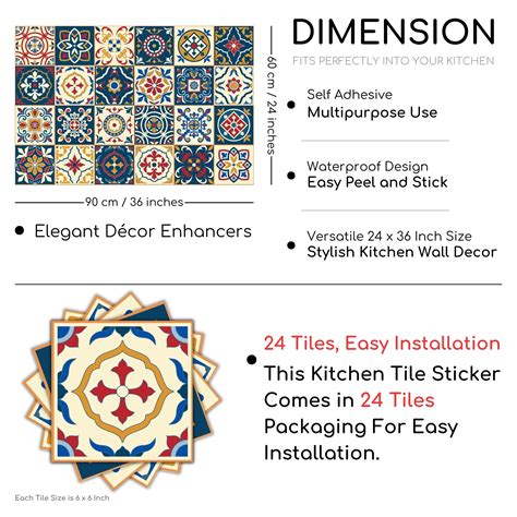 Brandian Wall Stickers for Kitchen - Tiles Stickers for Wall - Kitchen