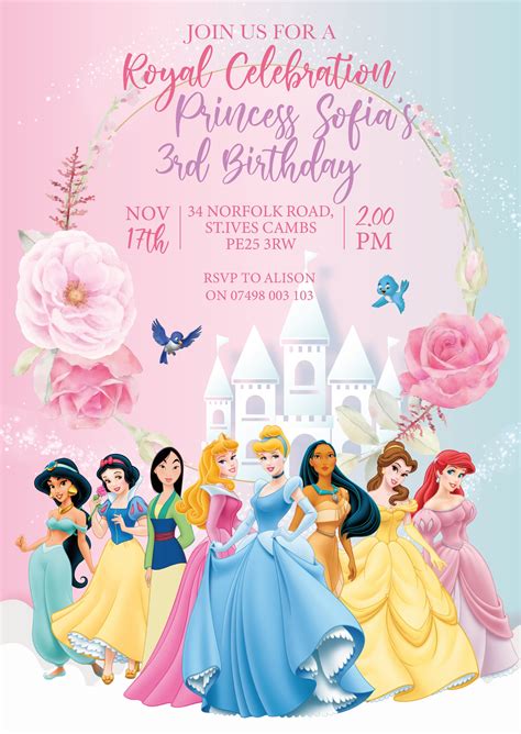 Disney Princess Theme Party Invitations Order Cheapest | www ...