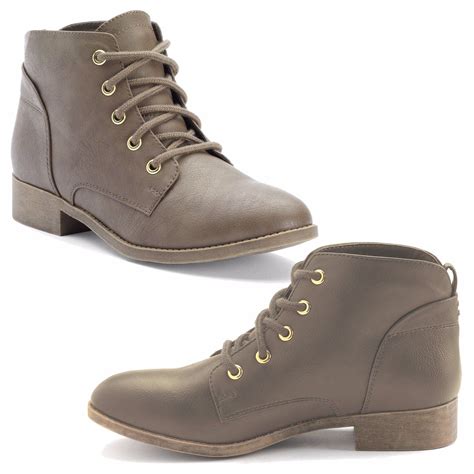 Candie's Womenu00 S Lace-Up Ankle Boots Faux Leather Taupe Size 9 Msrp ...