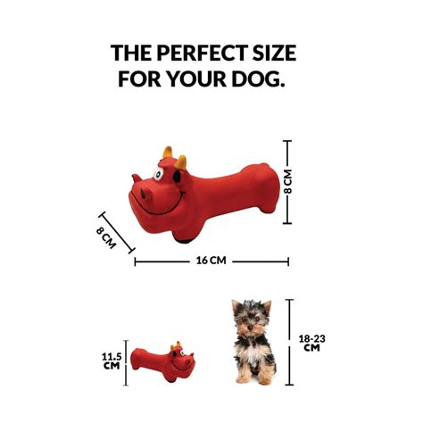 Goofy Tails Bull Latex Squeaky Dog Toy (Red) – Wagr Petcare