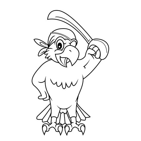 Pirate Bird Black and White 14486350 Vector Art at Vecteezy