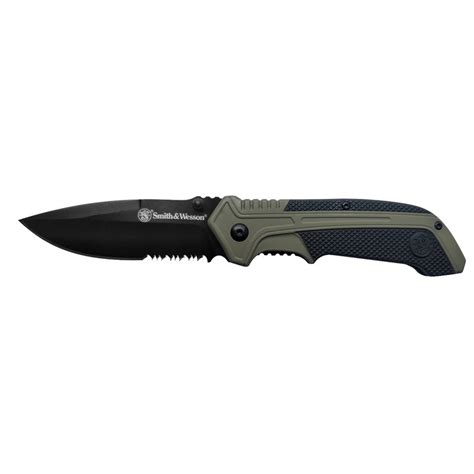 Smith & Wesson® 1100036 S.A. OD Green Drop Point Folding Knife | Smith & Wesson