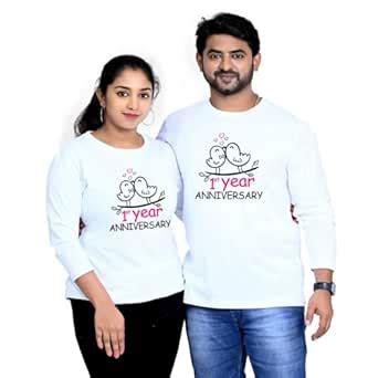 Buy RAINBOWTEES Anniversary Heart Couple Long Sleeve Pure Cotton T ...