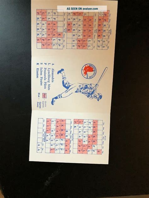 1978 WINSTON - SALEM RED SOX MINOR LEAGUE BASEBALL POCKET SCHEDULE ...