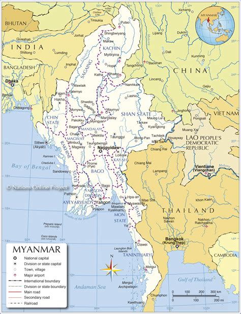 Administrative Map of Myanmar (Burma) - Nations Online Project