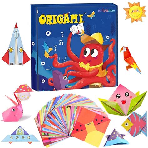 JELLYBABY 100 Pieces 50 Projects Origami Sheets, 3D Origami Paper With ...