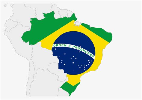 Brazil map highlighted in Brazil flag colors 12857688 Vector Art at ...