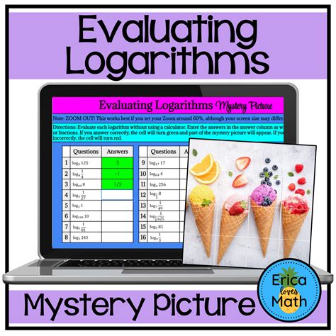 Evaluating Logarithms Digital Activity Mystery Picture - Classful