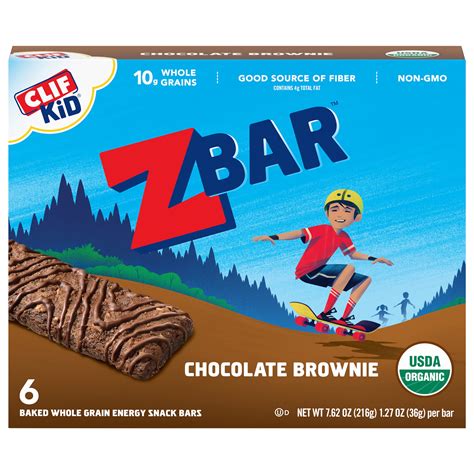 Clif Kid ZBar Chocolate Brownie Baked Whole Grain Energy Snack Bars, 1. ...