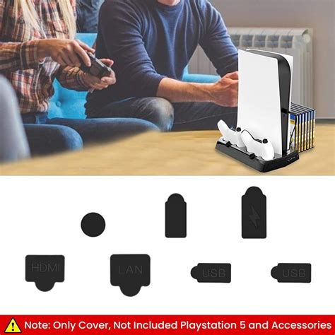 Verilux® Dust Plug for PS5, 9Pcs Dust Plug Kit for PS5/PS5 Slim Console ...