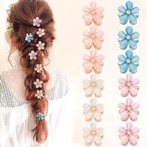 SMARTBUYER 6 Pcs Double Side Crystal Flower Hair Claw Rhinestones Alloy ...