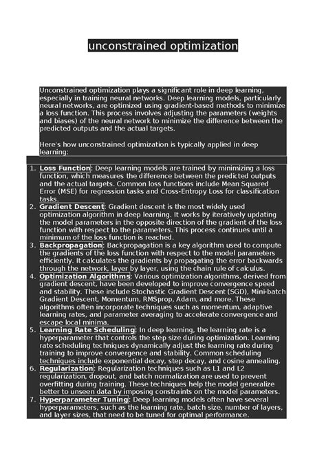 Deep Learning Unit-2 - ####### unconstrained optimization Unconstrained ...