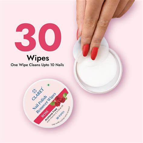 Claret Nail Polish Remover Wipes Combo | Lemon and Rose | 30 Wipes - Claret
