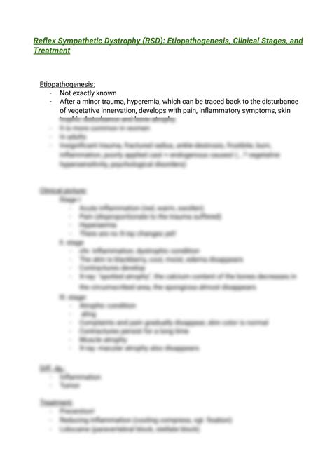 SOLUTION: Reflex sympathetic dystrophy rsd etiopathogenesis clinical ...