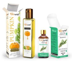 GO WOO Pack of 2 Rosemary Essential Oil and Pumpkin Seed Carrier Oil ...