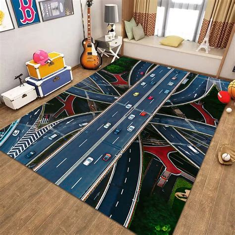 Highway Road Rug: Non-slip Kids Playroom Carpet - Etsy