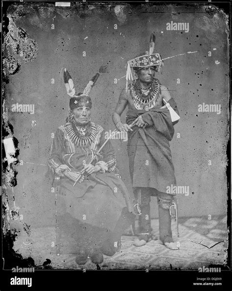 A historical photograph of the Pawnee Chiefs, leaders of the Pawnee ...