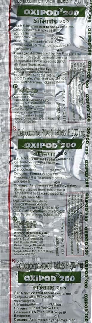 Oxipod 200 Tablet: Uses, Side Effects, Price, Dosage & More Info ...