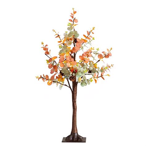 nearly natural 3-ft. Pre-Lit Artificial Eucalyptus Fall Tree with ...