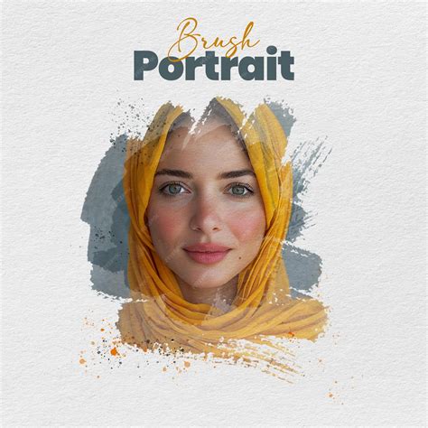 Premium PSD | Brush effect photoshop template