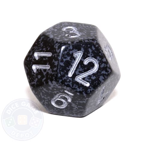 12-Sided Speckled Dice (d12) - Silver Volcano - Dice Game Depot