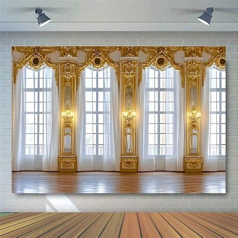 Gold Polyester Elegant Backdrop Suitable For Birthday Party, Photo ...