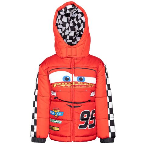 Disney Pixar Cars Lightning McQueen Boys 3T Winter Puffer Jacket, Red ...
