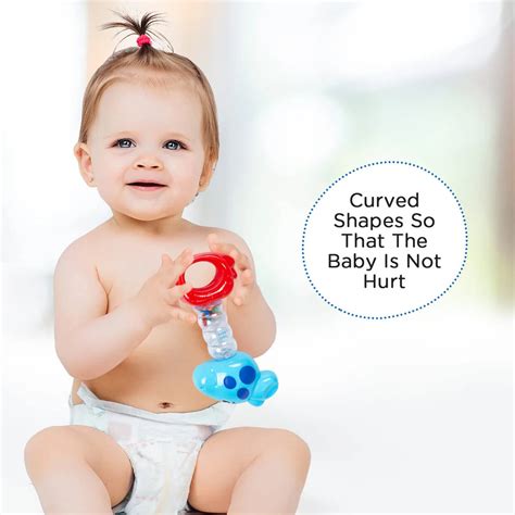 Mee Mee Cheerful Rattle Toy | Bpa Free 360° Rotating Rattle With Baby ...
