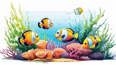 Vibrant tropical fish on coral reef illustration | Premium AI-generated ...