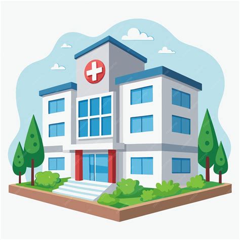 Vector Art and Clip Art of Hospital Building Realistic Illustration ...
