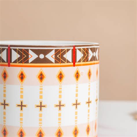 Noor Art Orange and Brown Planter With Wooden Coaster Online - Premium ...