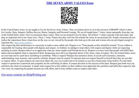 7 Army Values | PDF