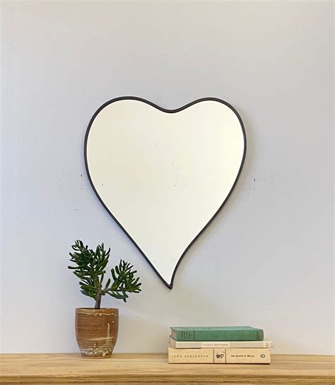 Large Heart Mirror / Handmade Wall Mirror Heart Shape Art Outline Cœur ...