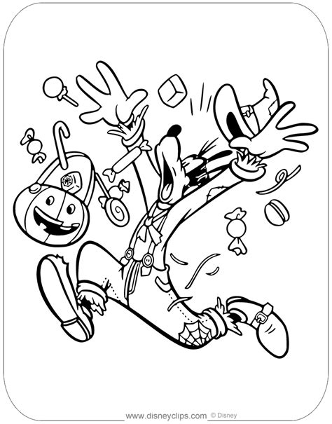 Goofy & Pluto Halloween Coloring Pages | Disney Halloween Fun