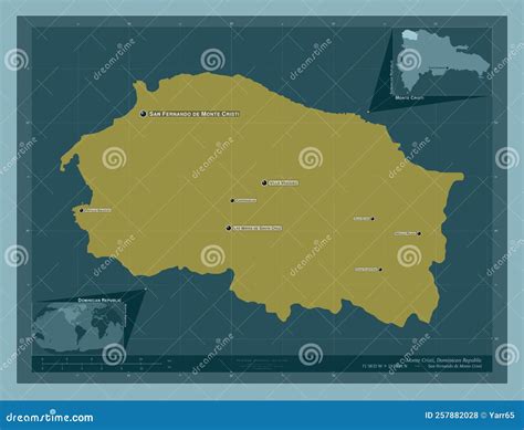 Monte Cristi, Dominican Republic. Solid. Labelled Points of Cities ...