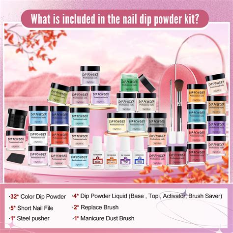Openlive 32 Color Dip Nail Powder Starter Kit 36 Bottle Blue Cheese ...