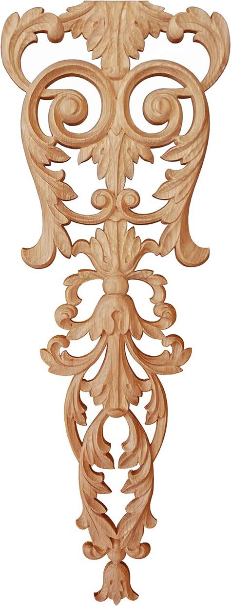 Buy SUNHAWK 2PCS Wood Carved Leaf Scroll 10" H Drop Onlay Applique for ...