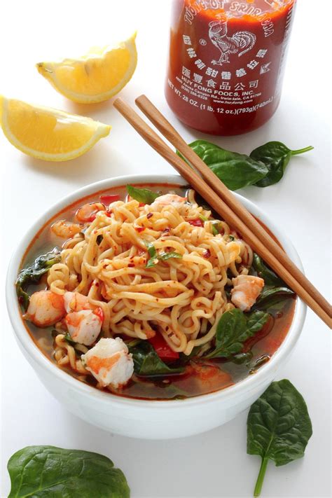 20-Minute Sriracha Shrimp Ramen - Baker by Nature