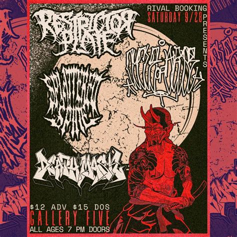 Restrictor Plate, Cycle Of Abuse,Splattered Spine, Death Mask, 200 W ...