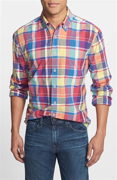 Vintage 1946 Regular Fit Madras Plaid Sport Shirt | Nordstrom