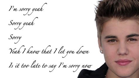 Justin Bieber Sorry Lyrics - YouTube