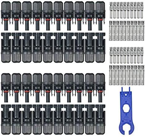 Zenuss 20 Pairs MC4 Male/Female Solar Panel Cable Connectors with ...