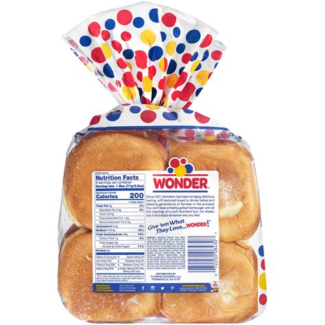 Wonder Bread Hamburger Buns Nutrition Facts | Besto Blog