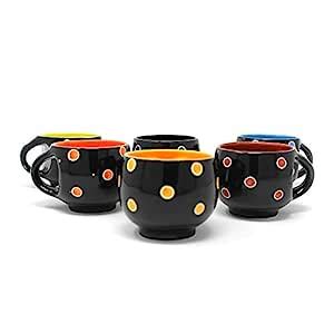 The Earth Store Stylish Ceramic Handcrafted Black Pari Dot Printed ...